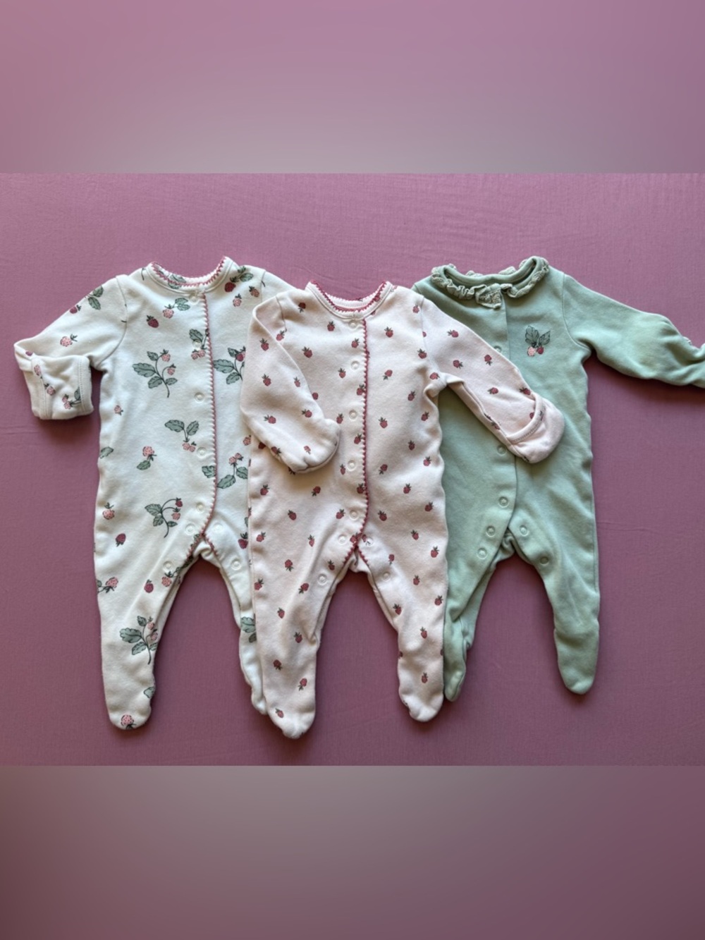 Mamas & Papas Baby Girl Set Of 3 Cotton Footies